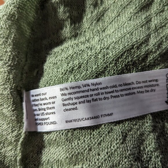 Eileen Fisher Celadon Green Hemp Open Front Longline Cardigan Duster Medium - Picture 6 of 7